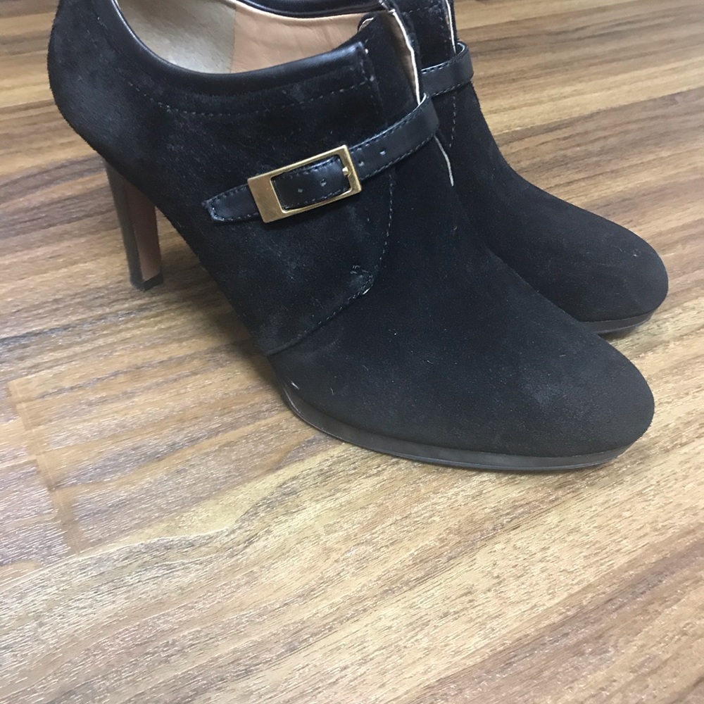 Franco Sarto black suede pumps